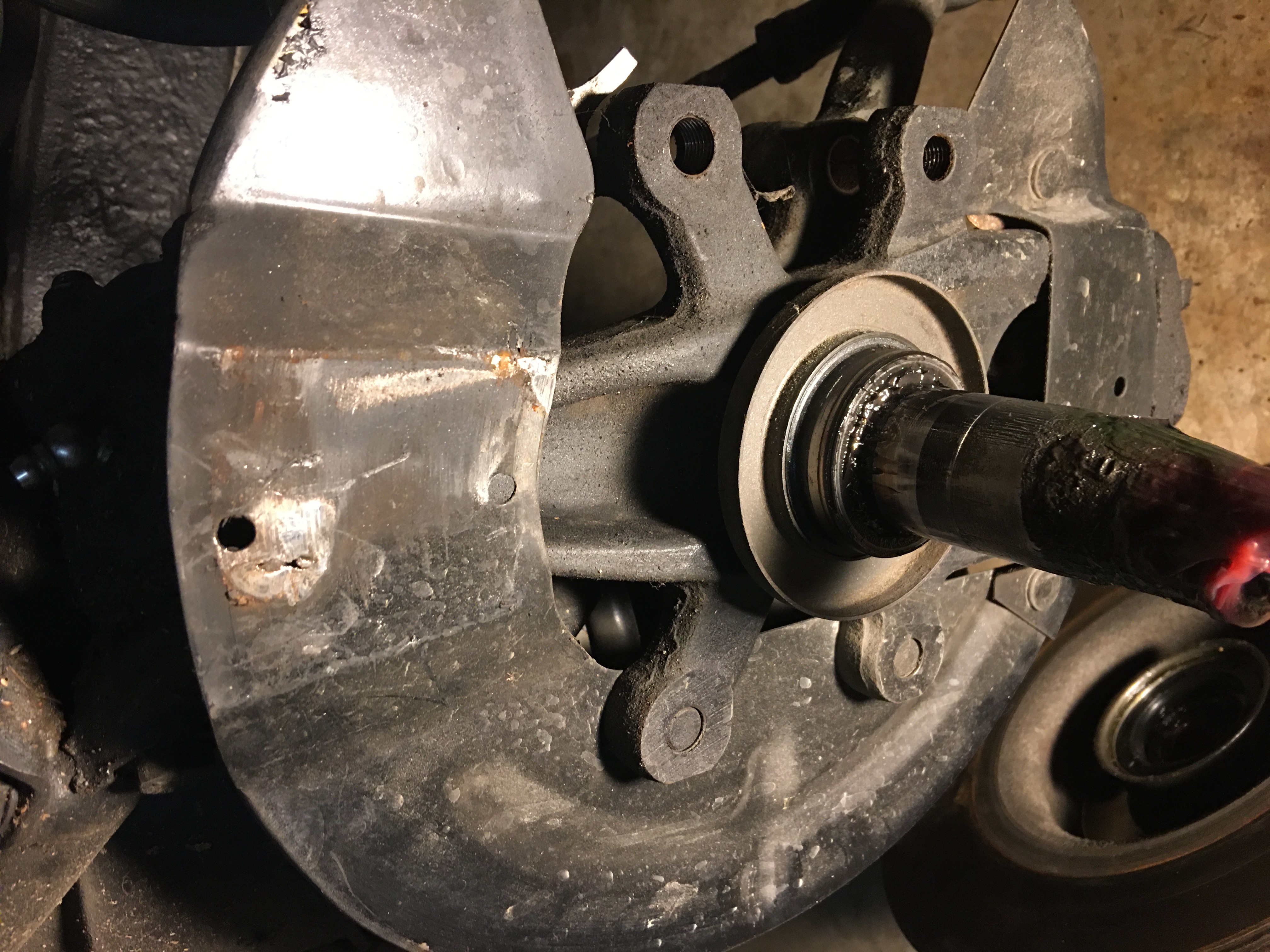 left front axle 65 S-type rotor rub on guard at 12 oclock
